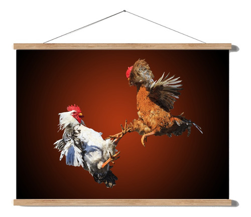 Poster Pergamino Pelea De Gallos 60x90cm