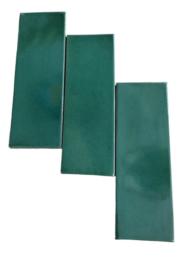 Azulejo Talavera Rectangular Verde Deslavado 20x7 Cm 