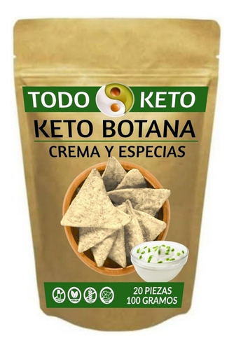 Totopos Keto Botana De Almendra Crema Y Especias 100 Gramos