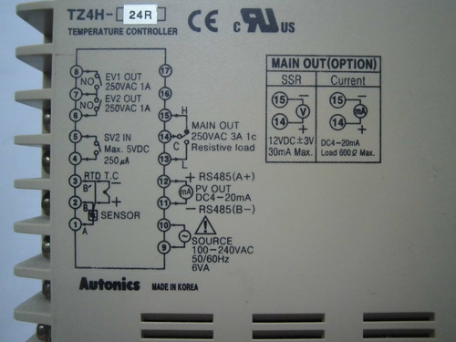 Imagen 4 de 5 de Pirometro Controlador De Temperatura Autonics Tz4h-24r