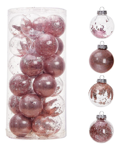 Adornos De Bolas De Navidad Transparentes De 24 Quilate...