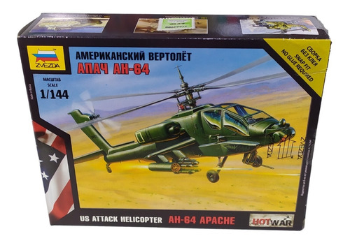 Maqueta Para Armar Zvezda 7408 Helicoptero Ah64 Apache 1/144