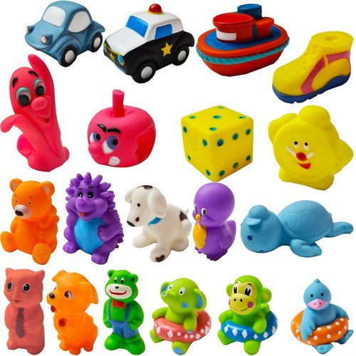 Kit Brinquedos Mix Toys Em Vinil 19 Peças - Brinquedo Bebê