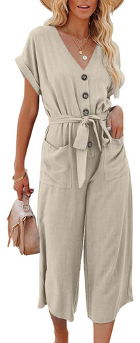 Palazzo Jumper Dama Moda Casual Jumpsuit Con Bolsillo