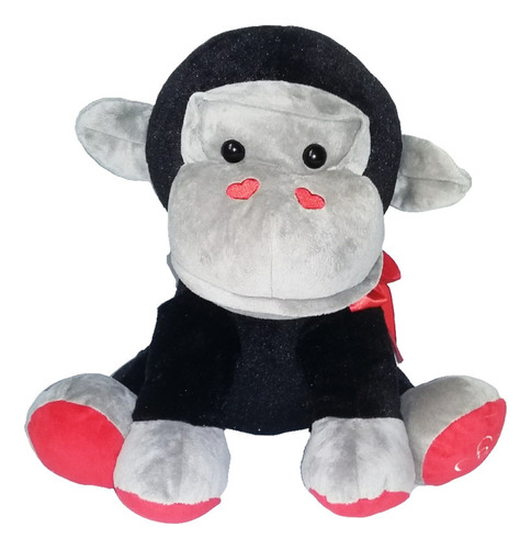 Peluche Mono Chimpance Corazones Lazo 34cm Animal Adventure