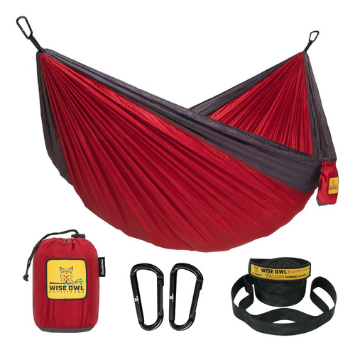 , Hamaca De Camping Wise Owl Outfitters Rojo Y Carbon, ,