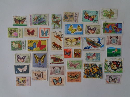 Timbres O Sellos Postales Del Mundo Tema Mariposas