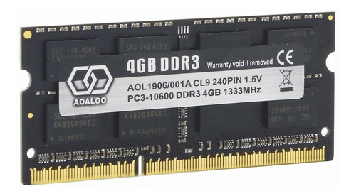 Imagen 3 de 5 de Rápida Memoria Ram Ddr3 Nuevo 4gb 1333 Mhz Para Portatil