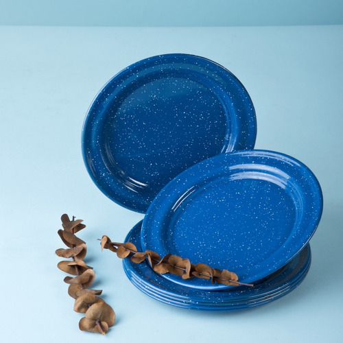 Juego De Plato Ensalada De Peltre, 6 Piezas Azul