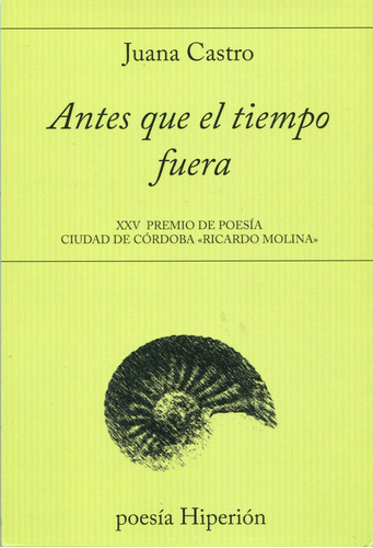 Antes que el tiempo fuera, de Castro Muñoz, Juana. Editorial Hiperion, tapa blanda en español