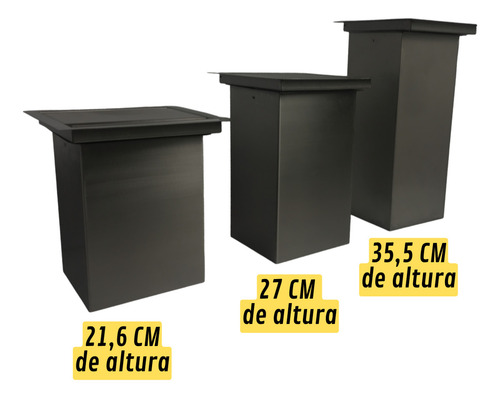 Lixeira De Embutir Preta 5 Litros Inox Quadrada Gourmet Cor Preto