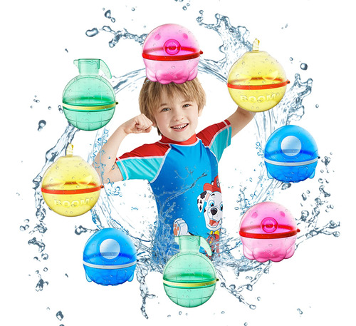 Paquete De 8 Globos De Agua Reutilizables Para Nios, Bombas