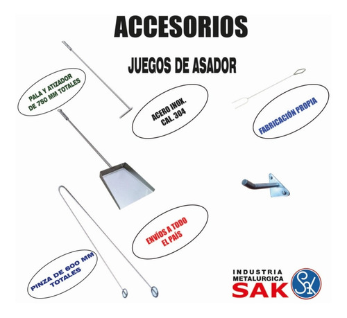 Juego Kit De Asador De Acero Inoxidable