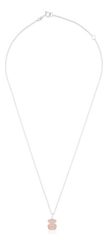 Collar Tous New Color De Plata Con Cuarcita Color Rosa