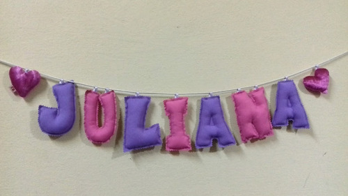 Guirnalda De Tela Con Nombre 6, 7, 8 O 9 Letras 7 Letras