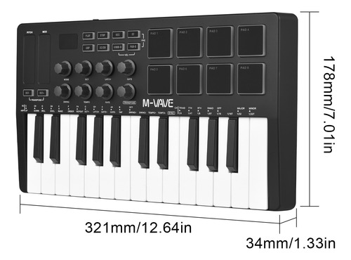 Teclas De Controlador Midi Teclado De Control Rgb 8 8 Midi