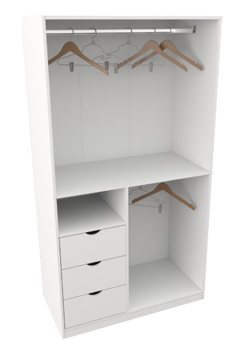 Armário Cabideiro Gaveta Misto M19 100% Mdf Closet / Arara Cor Branco