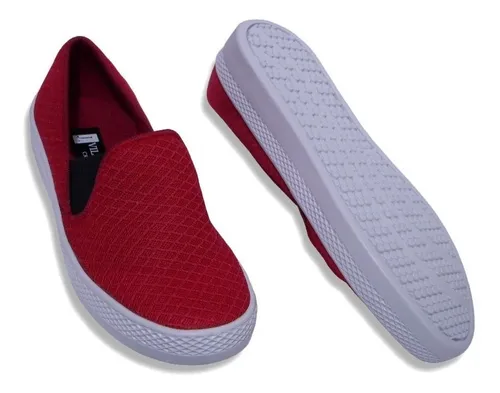 Zapato Confort Resorte Tenis Slip On Acojinado Plataforma