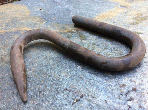 Big Vintage Heavy Iron Meat Deer Elk Hook Old Farm Tool Pr