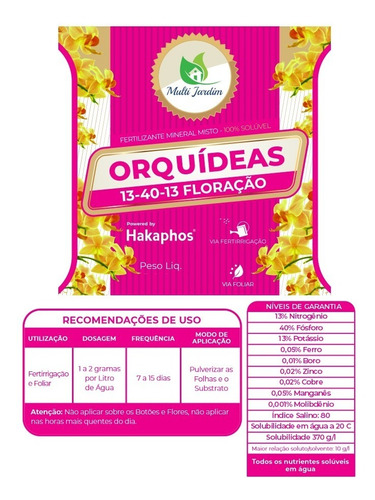 400gr Multi Orquídeas Hakaphos Adubo Fertilizante Foliar