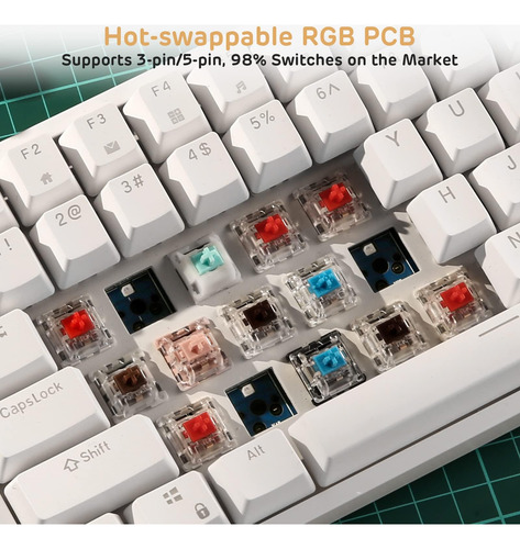 Rk Royal Kludge Rk84 Wired Rgb 75% Hot Mechanical Keyboard,