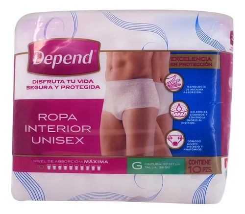 Depend Ropa Interior Desechable Unisex Talla Grande Cuotas sin
