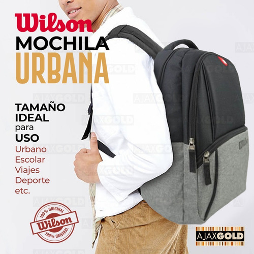 Imagen 5 de 7 de Mochila Urbana Wilson Porta Notebook Deportes Gym Reforzada