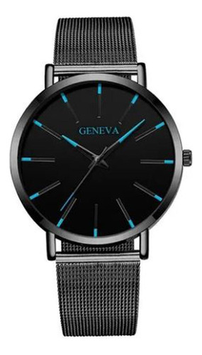 Relógio Luxo Geneva Geneva Inox Black Preto