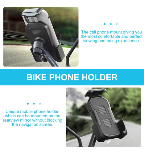 Suporte De Telefone Para Bicicleta, Suporte Gps, Espelho Tra