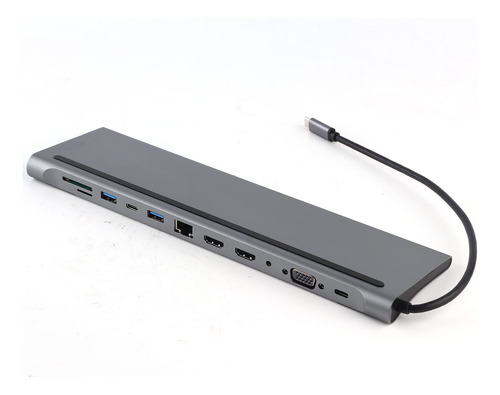 Estacion Acoplamiento 12 1 Concentrador Usb C 3 Hdmi Vga Pd