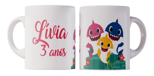 Caneca Porcelana Personalizada Baby Shark