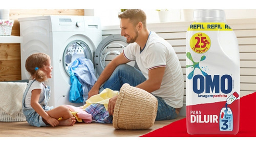 Kit 2 Refil Sabão Líquido Concentrado Omo Lavagem 2x 500ml