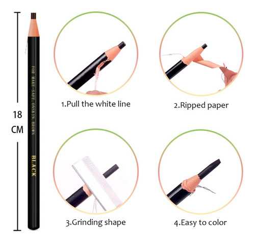 Juego De 6 Piezas De Lápices De Cejas Impermeables De Color