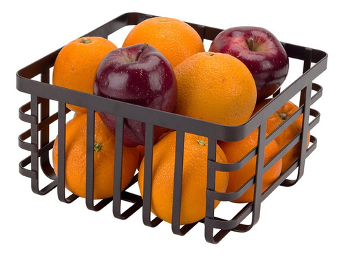 Frutero Cesto Organizador De Mesa De Acero Negro Cocina