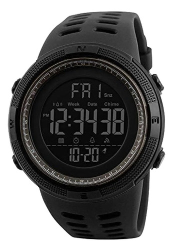 Reloj Deportivo Burk 1251 Luz Digital Alarma Cronometro ! Color de la malla Negro Color del bisel Negro