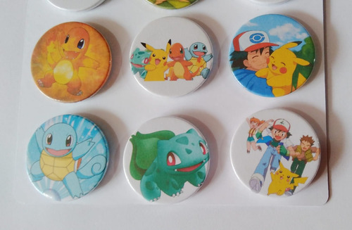 Imagem 5 de 7 de Cartela De Bottons Pokemon | Broche | Pikachu | Charmander