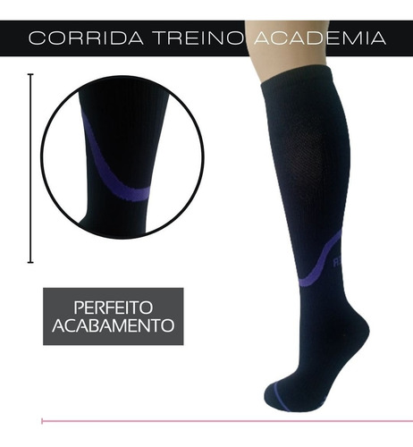 Imagem 4 de 7 de 03 Pares Meias Femininas Compressivas Neon Selene Compressão