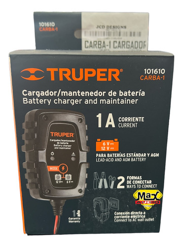Cargador / Mantenedor De Batería Truper Carba-1 Cargador