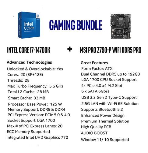 Procesador De Escritorio Intel Core I7-14700k -