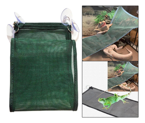 2 Hamaca Para Reptiles Con Accesorios De Ventosa, Verde