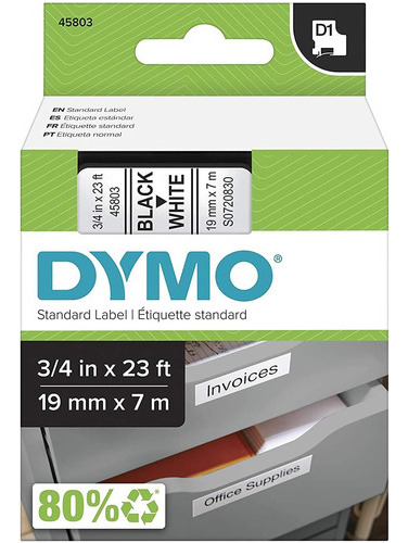 Cinta Para Etiquetar Dymo D1 Estandar, 1 Cartucho, Impresi