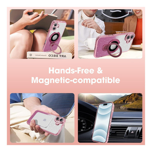 Aigomara Soporte Magnético Para Iphone 16 Plus [compatible A Rosa.