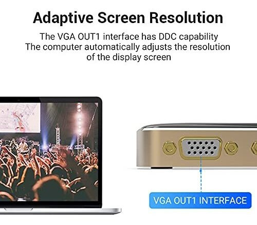 Divisor Vga, Vga 1 En 2 Salida Divisor De Monitor Dual ...