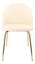 Comprar Silla Vintage Blanco Marfil Thea De Pana Y Patas Doradas