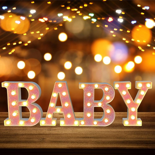 Zuokemy Light Up Letter Baby Sign Luz Led, Luz Decorativa Gr