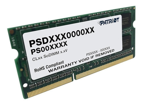 Memoria RAM Signature gamer color verde 8GB 1 Patriot PSD38G1600L2S
