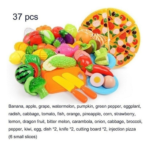 / Juego De Juguetes De Cocina Para Niños 37 Frutas Y