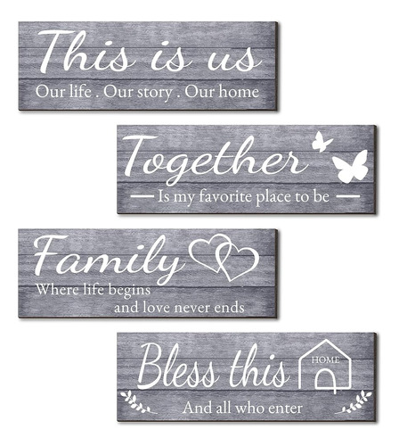 ~? Joyhawk 4 Piezas Home Wall Decor Signs, This Is Us, Toget