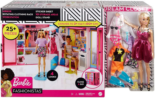 Barbie Closet De Lujo Fashionista Accesorios Y Muñeca Barbie