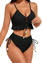 Comprar Sqy Bikini Sexy Con Volantes Para Mujer De Dos Piezas